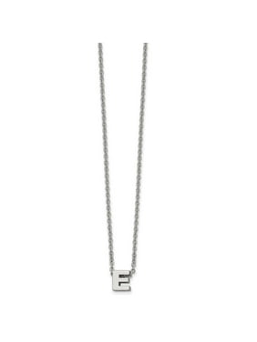 Stainless Steel Polished Black Enamel with Crystals W//2inch Ext Necklace 16 Inch Jewelry Gifts for Women